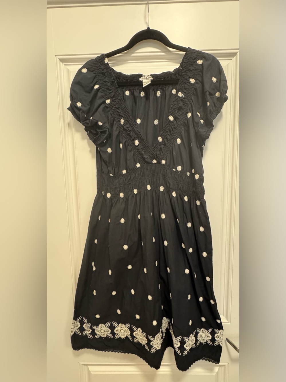 Cute Goldie Branded Black Top with White Trim Dress